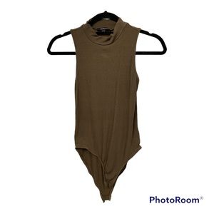 Ambiance Green Mockneck Sleeveless Body Suit Small